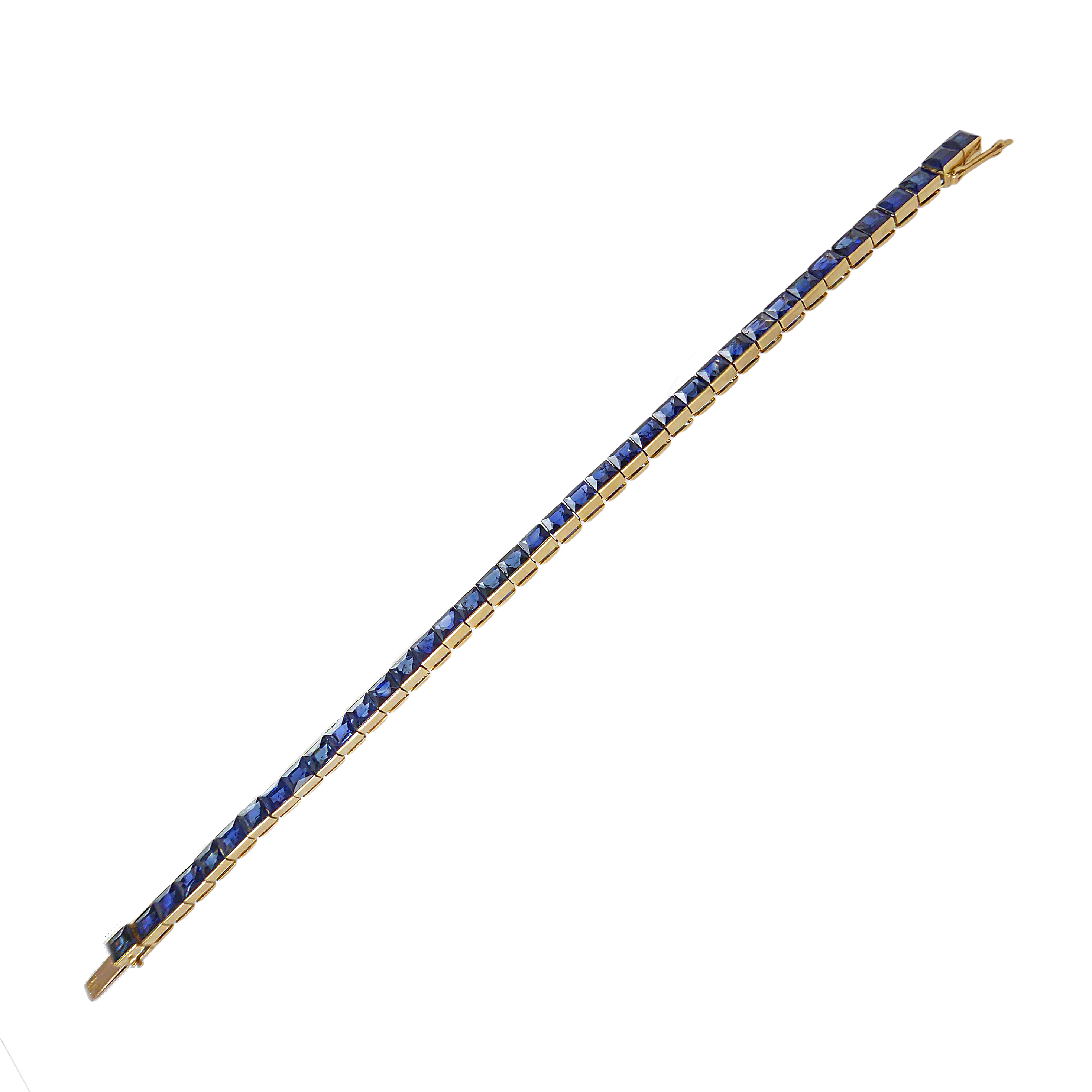 Early 20th century sapphire and gold line bracelet by Cartier, Paris c.1915,
